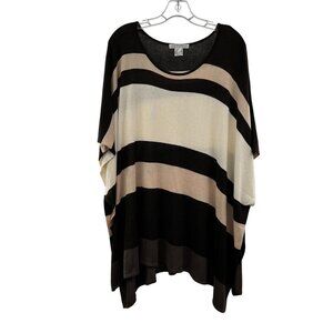 Lascana Venus Striped Poncho Sweater Half Sleeve Multicolor One Size Fits All